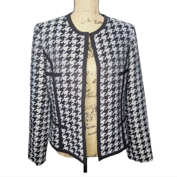 Classiccore Black Houndstooth Check Contrast Edgy Jacket Blazer - Picture 1 of 16